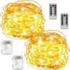Déstockage Guirlande Lumineuse Chambre [Lot De 2] 10M 100LED Mini Guirlande LED A Pile Intérieur Et Extérieur Décoration Lumière Fairy Lights Pour Chambre Noël Mariage Soirée Maison Jardin (Jaune Cha -Lemax Decor Magasin 69254678 1