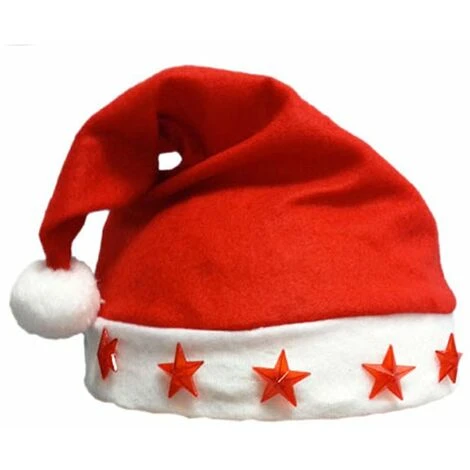 Bonnet De Noël Lumineux Feutrine Avec étoiles - Blanc - SILUMEN 3 Bonnet De Noël Lumineux Feutrine Avec étoiles - Blanc - SILUMEN