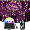 Boule Disco 48LEDs, Boule à Facette Avec Lecteur De Musique Et Haut-parleurs Doubles, Jeux De Lumière Pour Soirée Avec 3 Modes Activés Par Le Son Pour DJ, Noël, Bar Et Fête [Classe énergétique A+++] -Lemax Decor Magasin 70834481 1
