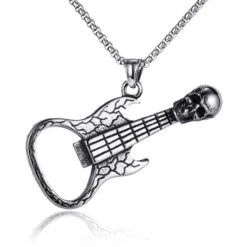 Ouvre-bière De Guitare De Crâne De Cadeau De Bière Rétro Des Hommes, Cadeau De Noël D'anniversaire Halloween