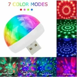 Paquet De 2 Mini Lumière Disco USB, Mini Lumière Stroboscopique Portable, Lumière D'ambiance De Voiture LED Multi Couleurs, Convient Aux Fêtes De Noël, Piscine, Club, Karaoké Ephé -Lemax Decor Magasin 71979414 3