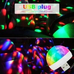 Paquet De 2 Mini Lumière Disco USB, Mini Lumière Stroboscopique Portable, Lumière D'ambiance De Voiture LED Multi Couleurs, Convient Aux Fêtes De Noël, Piscine, Club, Karaoké Ephé -Lemax Decor Magasin 71979414 4