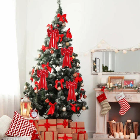 Nœuds Décoratifs De Noël, Couronne De Noël, Pour Arbre De Noël, Décoration De La Maison A 6 Nœuds Décoratifs De Noël, Couronne De Noël, Pour Arbre De Noël, Décoration De La Maison A – Image 4