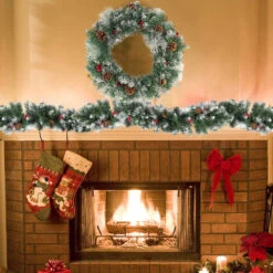 Froadp 300cm Guirlande Artificielle De Noël, Couronne De Noël Avec Aiguilles De Pin Artificielles, Baies Rouges Et Pommes De Pin, Couronne D'arbre De Porte Pour Mur, Fenêtre, Cheminée 10 Froadp 300cm Guirlande Artificielle De Noël, Couronne De Noël Avec Aiguilles De Pin Artificielles, Baies Rouges Et Pommes De Pin, Couronne D'arbre De Porte Pour Mur, Fenêtre, Cheminée -Lemax Decor Magasin 72872589 4