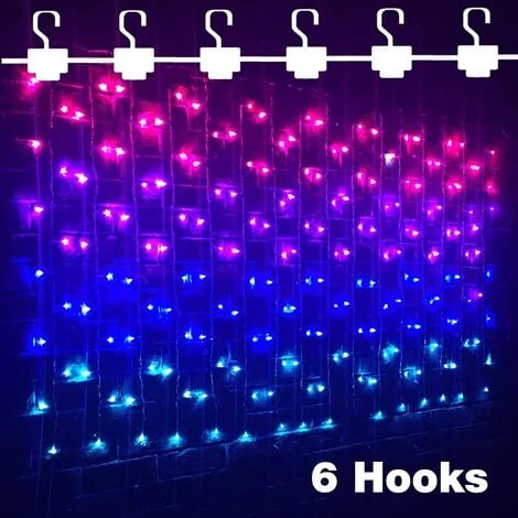 Rideau Lumineux à Brancher Intérieure, 1.5 X 1.0m LED Guirlande Lumineuse Rideau 192LEDs, 8 Modes D'Eclairage, Decoration De Fenêtre, Chambre, Noël, Mariage (Etanche IP44) - ST0019 7 Rideau Lumineux à Brancher Intérieure, 1.5 X 1.0m LED Guirlande Lumineuse Rideau 192LEDs, 8 Modes D'Eclairage, Decoration De Fenêtre, Chambre, Noël, Mariage (Etanche IP44) - ST0019 – Image 5
