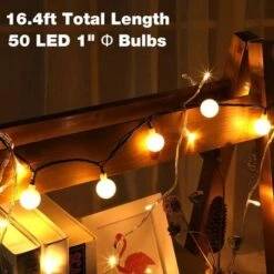 Guirlande Lumineuse Extérieur/intérieur Sur Câble Vert, 4.5M 50 LED étanche IP44, Pour Jardin, Mariage, Fête, Décoration De Noël (Blanc Chaud) -Lemax Decor Magasin 74436741 3