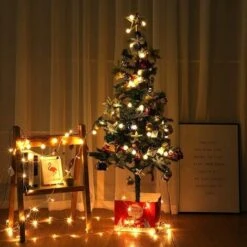 Guirlande Lumineuse Extérieur/intérieur Sur Câble Vert, 4.5M 50 LED étanche IP44, Pour Jardin, Mariage, Fête, Décoration De Noël (Blanc Chaud) -Lemax Decor Magasin 74436741 4