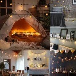 Promotion Guirlande Lumineuse Intérieur Et Extérieur, Guirlande Guinguette De 25 G40 Ampoules Etanche 7.62M Blanc Chaud Décoration Pour Patio,Café,Jardin,Parti,de Noël,Vacances -Lemax Decor Magasin 74505552 3
