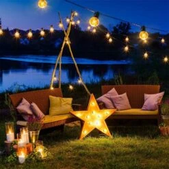 Promotion Guirlande Lumineuse Intérieur Et Extérieur, Guirlande Guinguette De 25 G40 Ampoules Etanche 7.62M Blanc Chaud Décoration Pour Patio,Café,Jardin,Parti,de Noël,Vacances -Lemax Decor Magasin 74505552 5