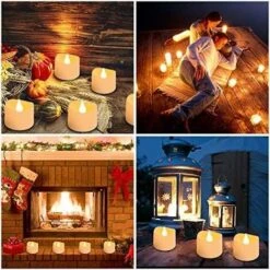 RHAFAYRE 24 Pièces Bougies à LED, LUNSY Bougies Chauffe Plat Sans Flamme, Bougie Electrique Vacillante Décoration D'ambiance Intérieure & Extérieure Pour Noël, Pâques, Mariage, Fête (piles Incluses) -Lemax Decor Magasin 74563840 5