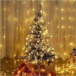 Guirlande Lumineuse Star Lights 10 Pieds 20 LED Star Fairy Lights à Piles étanche Intérieur Extérieur Scintillant Lumières De Noël (blanc Chaud) -Lemax Decor Magasin 74668765 5