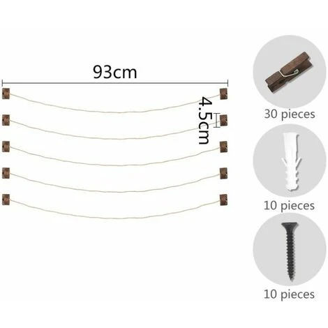 Family Cadre Photo Mural LOY Avec Corde Porte-Photos Avec 30 Petites Pinces DéCoration De La Maison Cadeau Mariage Et Anniversaire DéCoration De NoëL 7 Family Cadre Photo Mural LOY Avec Corde Porte-Photos Avec 30 Petites Pinces DéCoration De La Maison Cadeau Mariage Et Anniversaire DéCoration De NoëL – Image 5