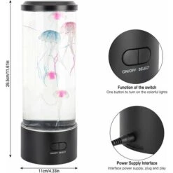 Lampe Meduse, Lampe à Lave Méduse Aquarium Lampe Méduse Lumière LED 7 Couleurs Avec USB Pour Enfants Chambre Noël Cadeau D'anniversaire -Lemax Decor Magasin 74952739 4