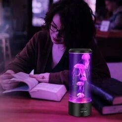 Lampe Meduse, Lampe à Lave Méduse Aquarium Lampe Méduse Lumière LED 7 Couleurs Avec USB Pour Enfants Chambre Noël Cadeau D'anniversaire -Lemax Decor Magasin 74952739 5