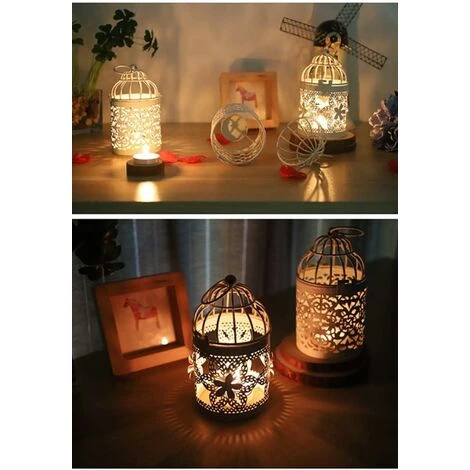 Cosanter Lanternes à Bougie En Forme De Cage à Oiseaux En Métal Creux Pour Décoration De Noël, Bougie Chauffe-plat Argentée, Pour Fête De Mariage, Halloween 6 Cosanter Lanternes à Bougie En Forme De Cage à Oiseaux En Métal Creux Pour Décoration De Noël, Bougie Chauffe-plat Argentée, Pour Fête De Mariage, Halloween – Image 4
