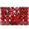 SVKBJROY Boules De Noël,100Pcs Boules Pour Sapin De Noël Rouge Kit Décorations Pour Sapin Noël En Plastique Décorations Pour La Maison Décorations De Vacances--3cm/4cm/6cm -Lemax Decor Magasin 76480655 1