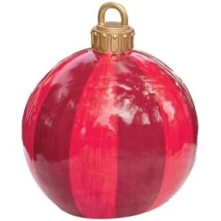 Boule De Noël Géante 60cm Boule De Noël Gonflable Ballons De Noël Avec Pompe Décoration Noël Exterieur En PVC Pour Maison Sapin Jardin Pelouse