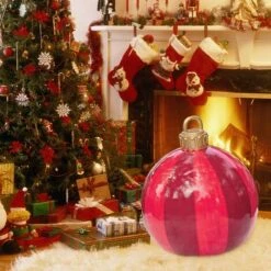 Boule De Noël Géante 60cm Boule De Noël Gonflable Ballons De Noël Avec Pompe Décoration Noël Exterieur En PVC Pour Maison Sapin Jardin Pelouse -Lemax Decor Magasin 76572565 4