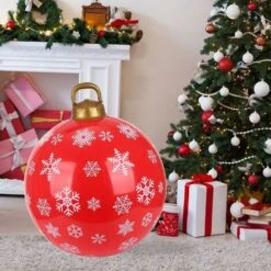 Boules De Noël, 60cm Boule Gonflable De Noël Ornements De Boule De Noël Boules De Noël Décoration Boules Suspendues De Noël Pour Cadeau De Fête De Noël Vacances Extérieur Cour Festival Décor -Lemax Decor Magasin 76663050 4