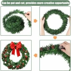 4cm5.5 Décoration De Guirlande De Noël, Non éclairé Guirlande Artificielle De Pin Vert Guirlande Douce De Vacances Pour Les Décorations De Guirlandes De Fête De Noël En Plein Air -Lemax Decor Magasin 76663174 3