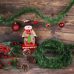 4cm5.5 Décoration De Guirlande De Noël, Non éclairé Guirlande Artificielle De Pin Vert Guirlande Douce De Vacances Pour Les Décorations De Guirlandes De Fête De Noël En Plein Air -Lemax Decor Magasin 76663174 4