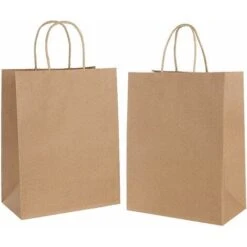 20PCS Sac Kraft Grand， Sac En Papier Kraft Avec Poignée,Sac Papier Cadeau,Sachet Papier Pour Anniversaire Mariage Noël Et Célébrations De Fête