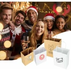 20PCS Sac Kraft Grand, Sac En Papier Kraft Avec Poignée,Sac Papier Cadeau,Sachet Papier Pour Anniversaire Mariage Noël Et Célébrations De Fête 10 20PCS Sac Kraft Grand, Sac En Papier Kraft Avec Poignée,Sac Papier Cadeau,Sachet Papier Pour Anniversaire Mariage Noël Et Célébrations De Fête -Lemax Decor Magasin 76663202 4