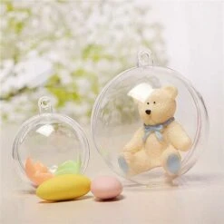 20 Pièces Boules De Noël Transparentes à Remplir 8cm, Boule De Noël En Plastique, Idéal DIY Decoration Pour Sapins De Noël -Lemax Decor Magasin 76663252 4
