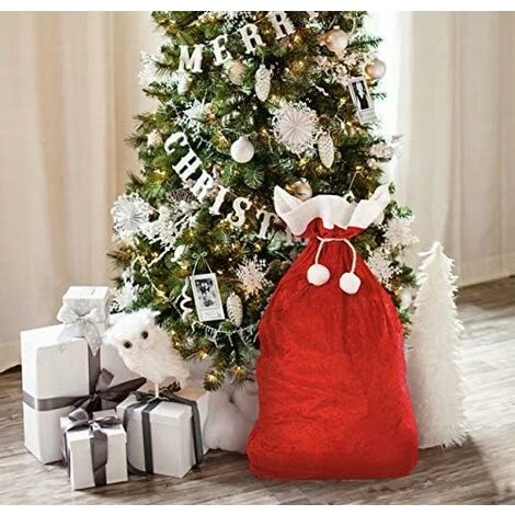 Hotte De Père Noël - 2 Grand Sac Cadeau De Noel Rouge En Velour Sacs Cadeaux Rouge Et Blanc Deguisement Pour La Fête De Noel 5 Hotte De Père Noël - 2 Grand Sac Cadeau De Noel Rouge En Velour Sacs Cadeaux Rouge Et Blanc Deguisement Pour La Fête De Noel – Image 3