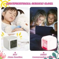 Réveil Pour Enfants, Garçon Fille Réveil Numérique Avec Veilleuse LED Sept Couleurs Et Fonction De Réveil Pour L'école, Cadeaux D'anniversaire, Noël 9 Réveil Pour Enfants, Garçon Fille Réveil Numérique Avec Veilleuse LED Sept Couleurs Et Fonction De Réveil Pour L'école, Cadeaux D'anniversaire, Noël -Lemax Decor Magasin 77805803 3