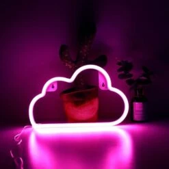 Enseignes Au Néon Nuage, Enseigne Au Néon Pour Décoration Murale, Néons Pour Décoration De Chambre Esthétique, Enseignes Au Néon LED Alimentées Par USB/batterie Pour Chambre, Salon, Noël, Anniversaire -Lemax Decor Magasin 78420960 3