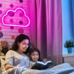 Enseignes Au Néon Nuage, Enseigne Au Néon Pour Décoration Murale, Néons Pour Décoration De Chambre Esthétique, Enseignes Au Néon LED Alimentées Par USB/batterie Pour Chambre, Salon, Noël, Anniversaire -Lemax Decor Magasin 78420960 5