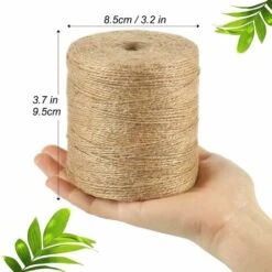 300m Corde De Chanvre Naturel, 1mm Fine Corde Brune Pour L'artisanat, Crochet, Emballage Cadeau, Jardinage Et Décoration De Noël -Lemax Decor Magasin 78422785 4