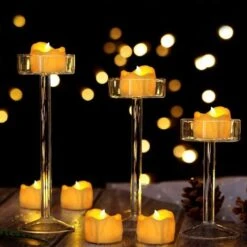 Bougie LED, Lot De 12 Bougie LED Sans Flamme Avec Minuteur, Bougie Led Flamme Vacillante Pour Noël, Pâques, Mariage, Fête (Blanc Chaud) -Lemax Decor Magasin 79059525 3