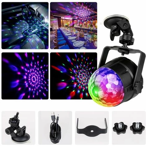 Boule à Facettes LED à 15 Lumières Disco Effet De Lumière 360° RVB Rotatif Feux De Fête Disco Ball Avec Câble USB Pour Noël, Enfants Anniversaire 6 Boule à Facettes LED à 15 Lumières Disco Effet De Lumière 360° RVB Rotatif Feux De Fête Disco Ball Avec Câble USB Pour Noël, Enfants Anniversaire – Image 4