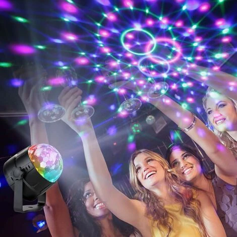 Boule à Facettes LED à 15 Lumières Disco Effet De Lumière 360° RVB Rotatif Feux De Fête Disco Ball Avec Câble USB Pour Noël, Enfants Anniversaire 7 Boule à Facettes LED à 15 Lumières Disco Effet De Lumière 360° RVB Rotatif Feux De Fête Disco Ball Avec Câble USB Pour Noël, Enfants Anniversaire – Image 5