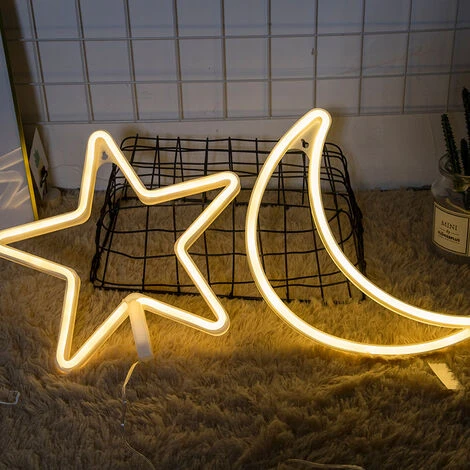1pc Lumière LED Néon En Forme D'étoile,Veilleuse Murale Enseigne Au Néon Opérée Par USB Ou Piles,cadeau De Noël,Studios,Fêtes, Bars, Noël, Chambres D'enfants,Salons 4 1pc Lumière LED Néon En Forme D'étoile,Veilleuse Murale Enseigne Au Néon Opérée Par USB Ou Piles,cadeau De Noël,Studios,Fêtes, Bars, Noël, Chambres D'enfants,Salons – Image 2