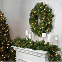 Guirlande De Noël Avec éclairage, 270 Cm Blanc Chaud Guirlande De Noël Guirlande De Sapin Guirlande De Décoration De Noël Artificielle Pour La Décoration D'intérieur Cheminées Escaliers Porte Murale, -Lemax Decor Magasin 83787043 4