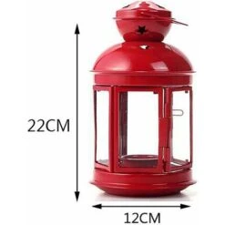 Chandelier Lanterne à Vent Noël Vent Simple Verre En Fer Forgé Lanterne Coupe-Vent Décoration De Mariage Porte-Bougie Bougie Convient Pour La Décoration De La Maison -Lemax Decor Magasin 84052859 3