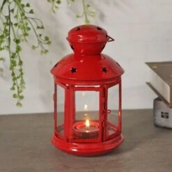 Chandelier Lanterne à Vent Noël Vent Simple Verre En Fer Forgé Lanterne Coupe-Vent Décoration De Mariage Porte-Bougie Bougie Convient Pour La Décoration De La Maison -Lemax Decor Magasin 84052859 4