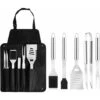 Jeu D'accessoires Pour Barbecue,6 Pièces,avec Sac Portable 2 En 1 Et Tablier De Rangement, Set D'ustensiles De Grille De 18 Pouces, Le Pour La Fête Des Pères, L'anniversaire, Noël -Lemax Decor Magasin 86602183 1