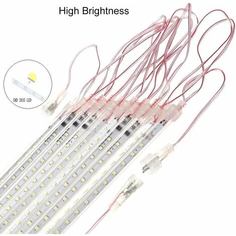 Météore Pluie Guirlandes Lumineuse, 8 Tubes 30CM 192 LED Eclairage Météore Douche Lumière Etanche LED Pour Mariage Maison Arbre Jardin De Noël Parti (Bleu) 5 Météore Pluie Guirlandes Lumineuse, 8 Tubes 30CM 192 LED Eclairage Météore Douche Lumière Etanche LED Pour Mariage Maison Arbre Jardin De Noël Parti (Bleu) – Image 3