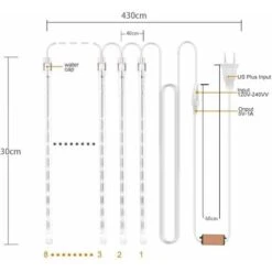 Météore Pluie Guirlandes Lumineuse, 8 Tubes 30CM 192 LED Eclairage Météore Douche Lumière Etanche LED Pour Mariage Maison Arbre Jardin De Noël Parti (Bleu) 10 Météore Pluie Guirlandes Lumineuse, 8 Tubes 30CM 192 LED Eclairage Météore Douche Lumière Etanche LED Pour Mariage Maison Arbre Jardin De Noël Parti (Bleu) -Lemax Decor Magasin 87577039 4