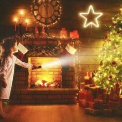 Enseigne Au Néon Décoration Murale Néons Pour Chambre à Coucher Applique Murale à Piles Et Enseigne LED à Commande USB Pour Cadeaux Pour Enfants Maison, Fête, Noël (Étoile Blanc Chaud) CHAM -Lemax Decor Magasin 87803450 4