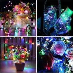 Guirlande Lumineuse Multicolores 5M 50 LED à L'intérieur, 16 Couleurs Guirlande En Fil De Cuivre USB à L'extérieur Étanche IP65 Avec Télécommande Décoloration, Pour Mariage,Chambres,Noël,Fête -Lemax Decor Magasin 88199558 4