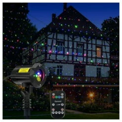 Le Laser De Jardin Extérieur Allume L'éclairage De Projecteur De Noël Imperméable Avec La Serrure De Sécurité 3 Couleurs Rouge Vert Bleu -Lemax Decor Magasin 88204431 4