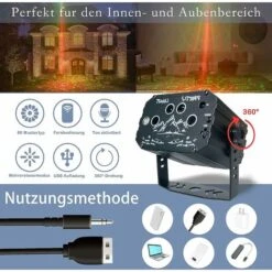 Boule Disco Avec Télécommande Sans Fil Et Câble USB - Lampe De Fête LED à Commande Vocale - Rotative à 360 ° - Pour Halloween, Noël, Club, Fête, Vacances (R90) -Lemax Decor Magasin 88952661 4