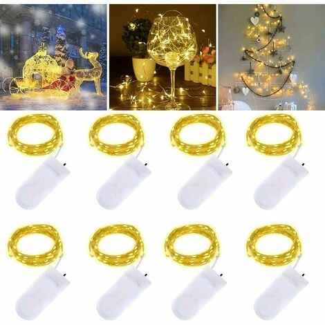 Guirlande Lumineuse LED 3m 30 LEDs à Piles Fil De Cuivre Imperméable Guirlande Lumineuse Pour Fête De Mariage Noël DIY Décoration Intérieure Extérieure, Blanc Chaud, Lot De 8 3 Guirlande Lumineuse LED 3m 30 LEDs à Piles Fil De Cuivre Imperméable Guirlande Lumineuse Pour Fête De Mariage Noël DIY Décoration Intérieure Extérieure, Blanc Chaud, Lot De 8