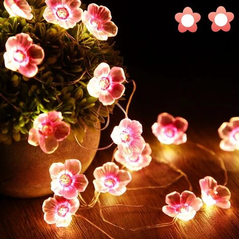 Guirlande Lumineuse Avec 40 LED 4M En Forme De Fleur De Cerisier Rose, USB Et à Piles, Pour Noël, Chambre De Fille, Chambre à Coucher, Intérieur, Extérieur, Mariage, Saint-Valentin 3 Guirlande Lumineuse Avec 40 LED 4M En Forme De Fleur De Cerisier Rose, USB Et à Piles, Pour Noël, Chambre De Fille, Chambre à Coucher, Intérieur, Extérieur, Mariage, Saint-Valentin