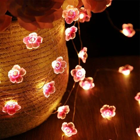 Guirlande Lumineuse Avec 40 LED 4M En Forme De Fleur De Cerisier Rose, USB Et à Piles, Pour Noël, Chambre De Fille, Chambre à Coucher, Intérieur, Extérieur, Mariage, Saint-Valentin 4 Guirlande Lumineuse Avec 40 LED 4M En Forme De Fleur De Cerisier Rose, USB Et à Piles, Pour Noël, Chambre De Fille, Chambre à Coucher, Intérieur, Extérieur, Mariage, Saint-Valentin – Image 2